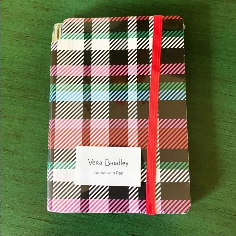 VERA BRADLEY Ribbons Plaid 3‑Pc Gift Set – Travel Mug, Journal & Pen – NWT